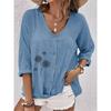 IHUASU Women's Fashion Casual Long Sleeve V-Neck Blouses & Shirts Elegant