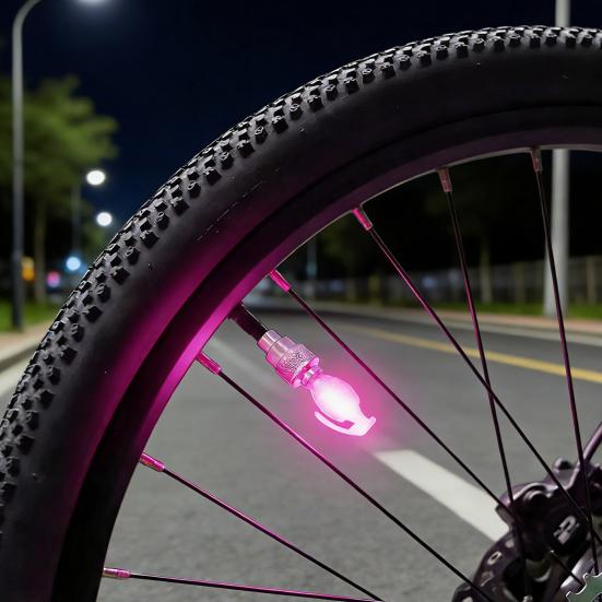 2/4ks Světlo na ventil duše jízdního kola Chytrý senzor LED Lampa na kolo pro noční jízdu Barevná Dekorativní lampa na ventil silničního nebo horského kola Příslušenství pro jízdní kola