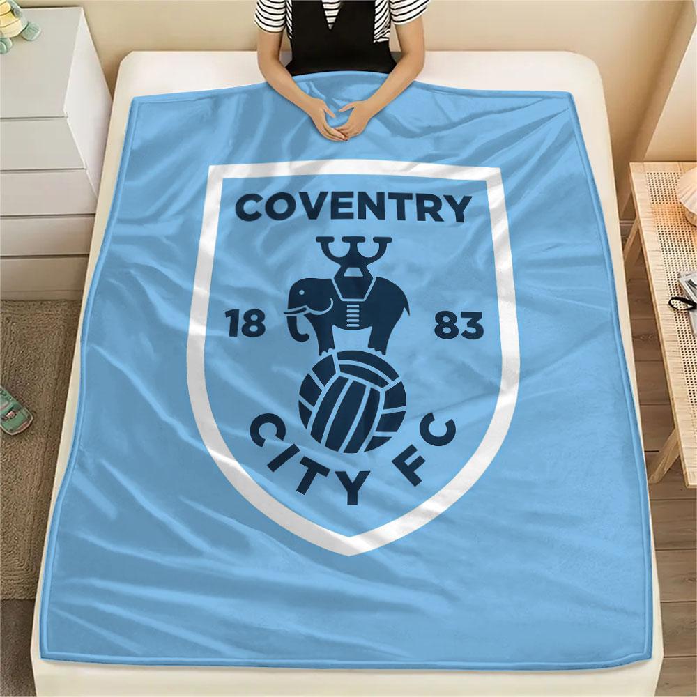 Coventry City Printed Flannel Blanket, Soft Throw for Bedroom Sofa, Washable, Christmas Present, Great Gift.