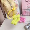 Sweet Bow Leather Cotton Filling Keychain Girl Simple Cute Backpack Pendant Earphone Box Phone Case Decoration