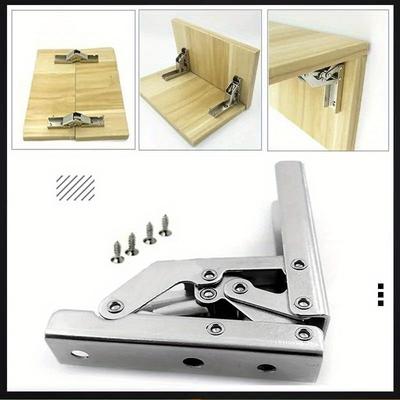 4PCS Folding Hinges Opening-Free 90 Degree Spring Furniture Hinges Damper Buffer Soft Close for Cabinet Cupboard Kitchen Hardware
