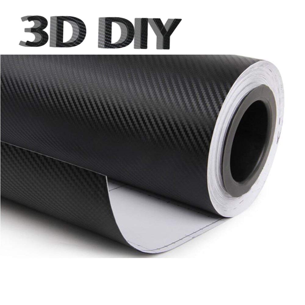 3D Carbon Sheet, Black Carbon Fiber Vinyl, Car Wrap Film, DIY, Interior Sticker, Heat