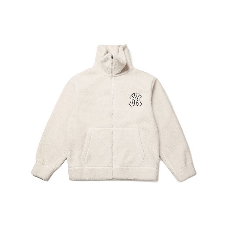 MLB Fleece Jacke mit Stehkragen Unisex Jacken Weiß 31JPF3111-50B S white