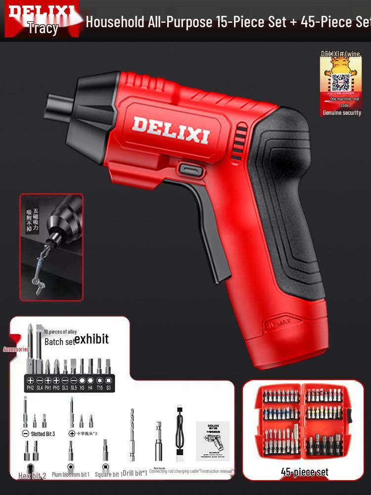 Rechargeable Multifunctional Mini Electric Screwdriver Set for Household Use