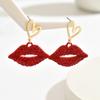 New Women's Jewelry Personalized Diamond-set Love Design Lip Earrings Versatile High-end Earrings Women
