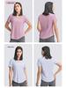 Women's Spring-Summer Yoga Short Sleeve T-shirt - Casual, Breathable, Loose-Fit for Running and Fitness