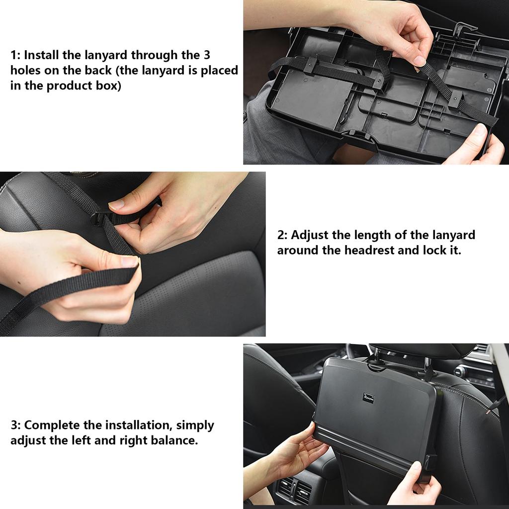 Car Backseat Tray Table Foldable Seat Back Laptop Desk Vehicle Eating Food Tray With Phone Holder,Passenger Travel Tray