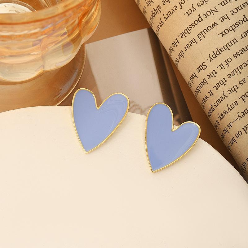 Korean version Korean purple love drip earrings s925 silver needle earrings