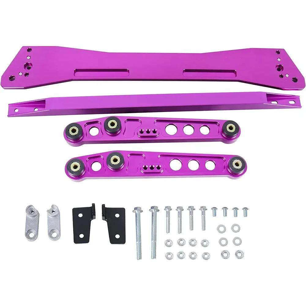 Aluminum Racing Lower Control Arms LCA+Rear Lower Tie Bar+Rear Subframe Brace For Honda Civic CX DX EX 1992-1995 Car Accessory
