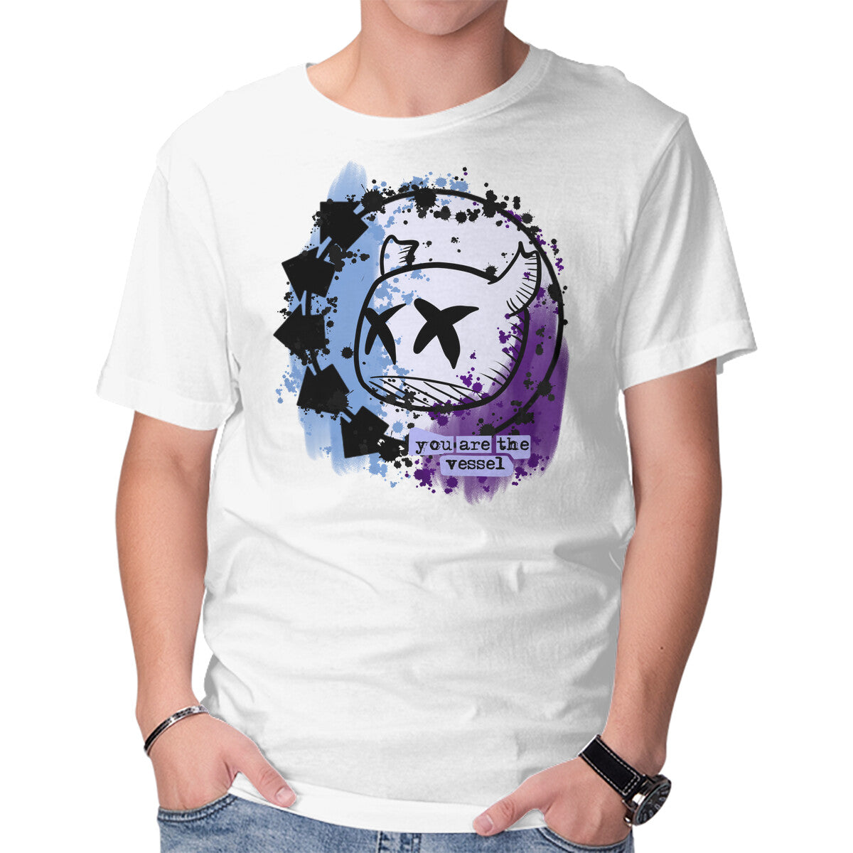 Unisex Crew Neck T-Shirt You Are The Vessel Graphic Short Sleeve Casual Tee S