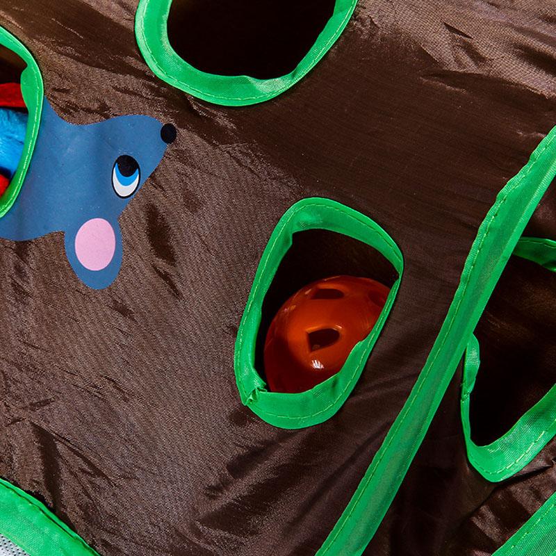 Cat Mice Game Intelligence Toy Bell Tent With 9 Hole Cats Playing Tunnel Foldable Mouse Hunt Toys Keeps Kitten Active Pets