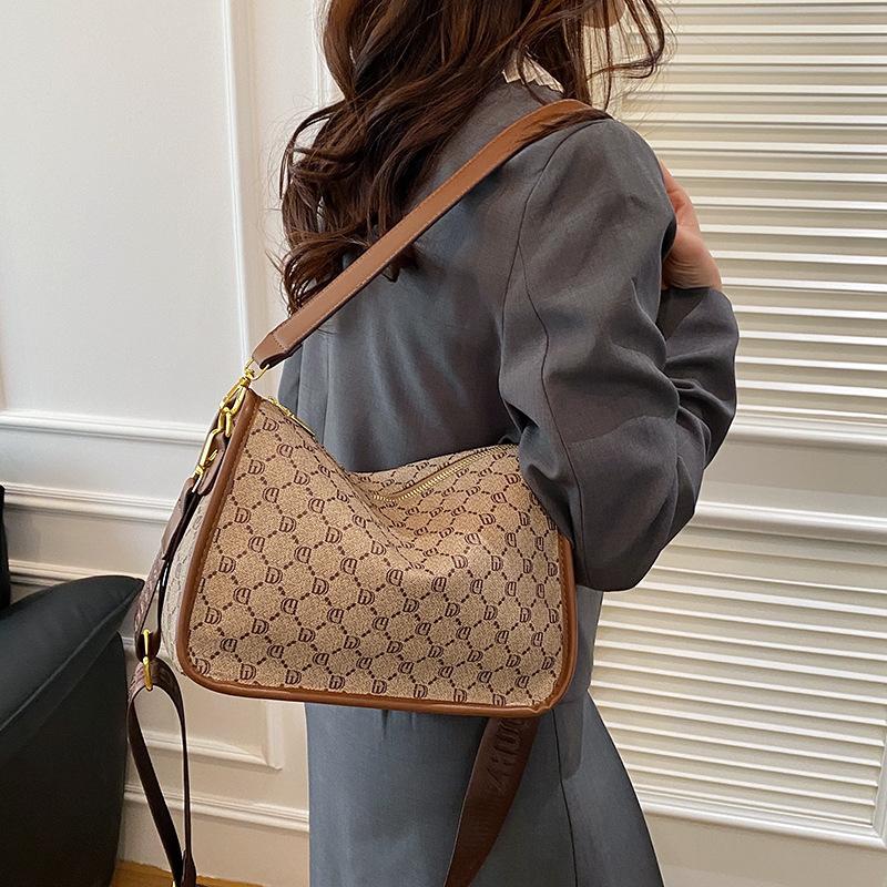 Bag Women's New Retro Versatile Printing High-end Temperament Women's Large-capacity Shoulder Oblique Span Bag
