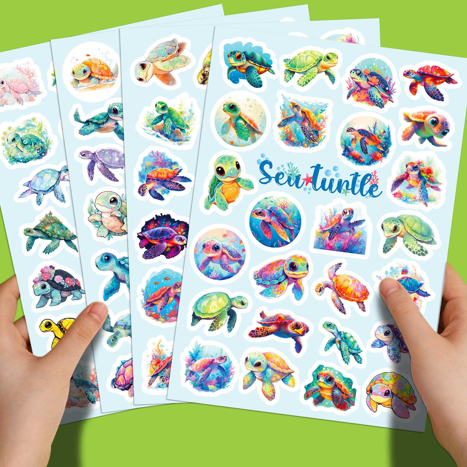 

100 Stickers Of Turtle Graffiti Stickers Flat Sheets Of Colorful Ocean Turtle Personality Graffiti Stickers 4 Sheets