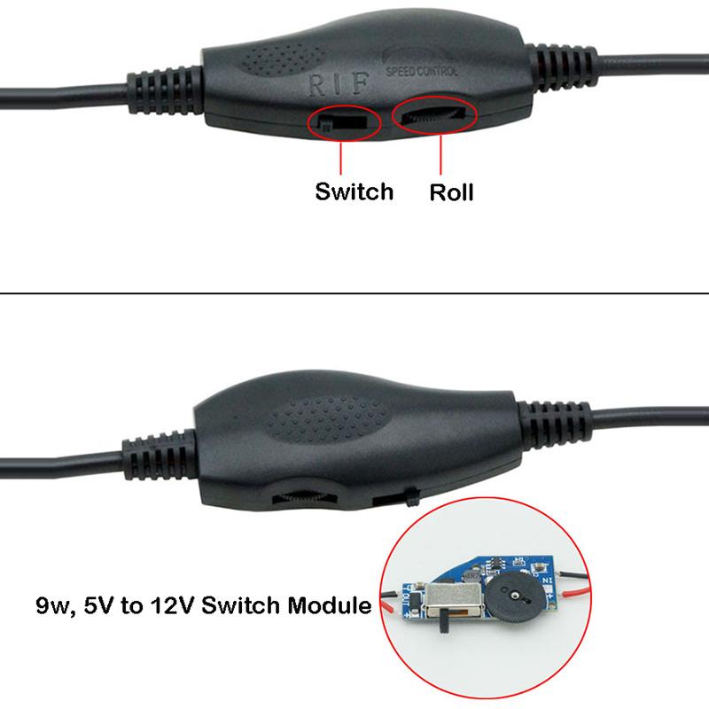 USB to 4Pin Fan Convert Cable with Adjust Switch PWM 5V to 12V Boots Cable USB Sleeved PC Fan Power Adapter USB 3pin Connector