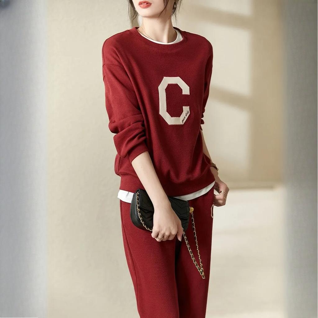 Sweatpants Sweater Suit Women's Spring Autumn Fashion Casual Sportswear Running Two-piece Suit
