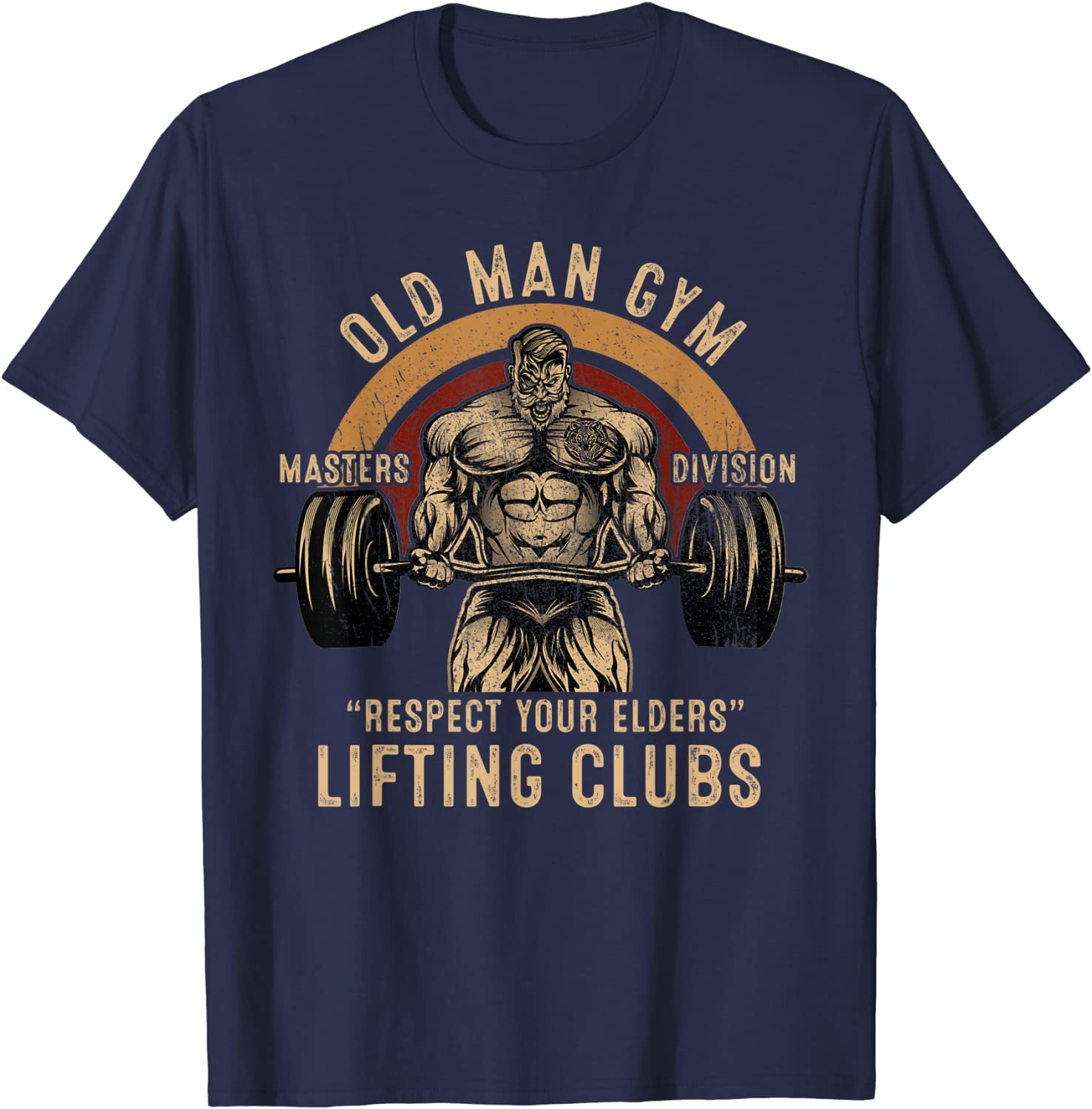 

Old Man Gym Respect Your Elders Lifting Clubs Weightlifting Summer Cotton O-neck T-Shirt 4XL