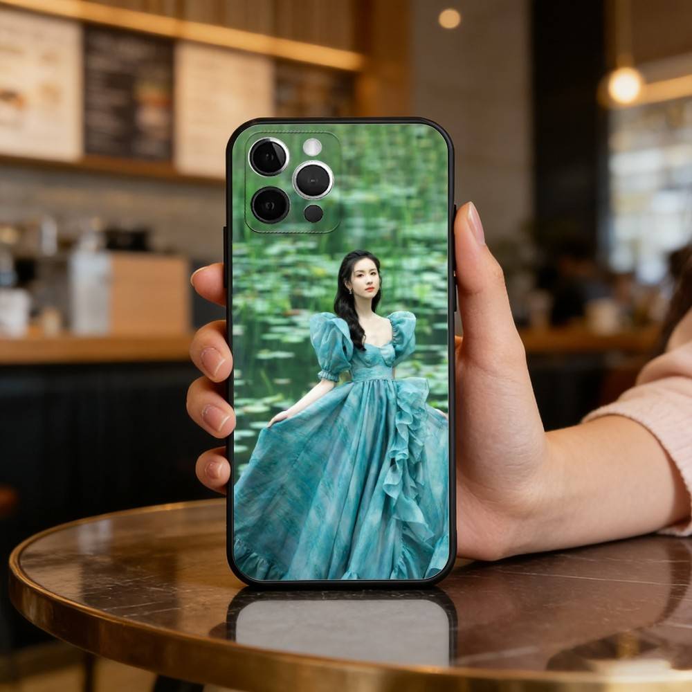 Chinese A-Actress Chen Duling Soft Silicone Black Cover,Phone Case For iPhone 17,16,15,14,13,12,11 Plus,Pro Max,XS