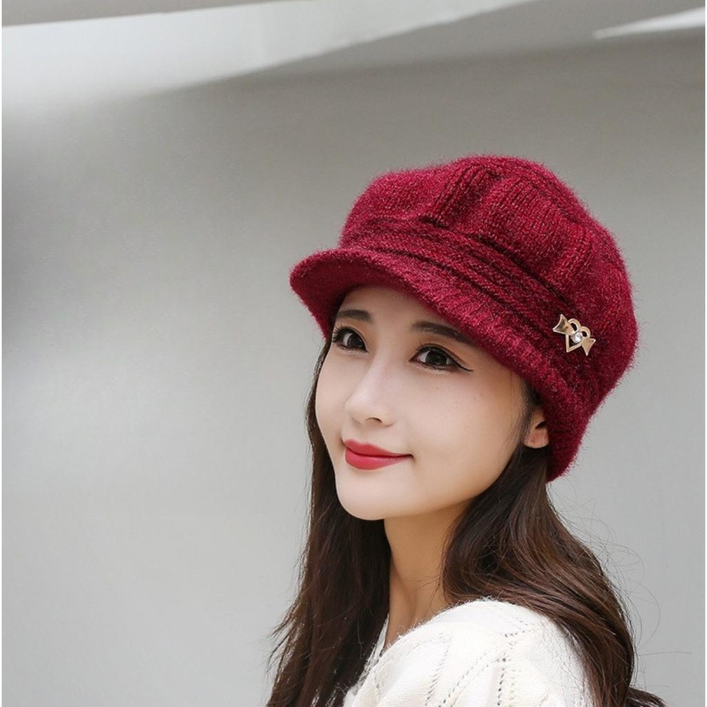 Velvet Hat, Thickened Hat, Knitted Hat, Knitted Hat, Warm Hat, Ladies' Hat, Beret