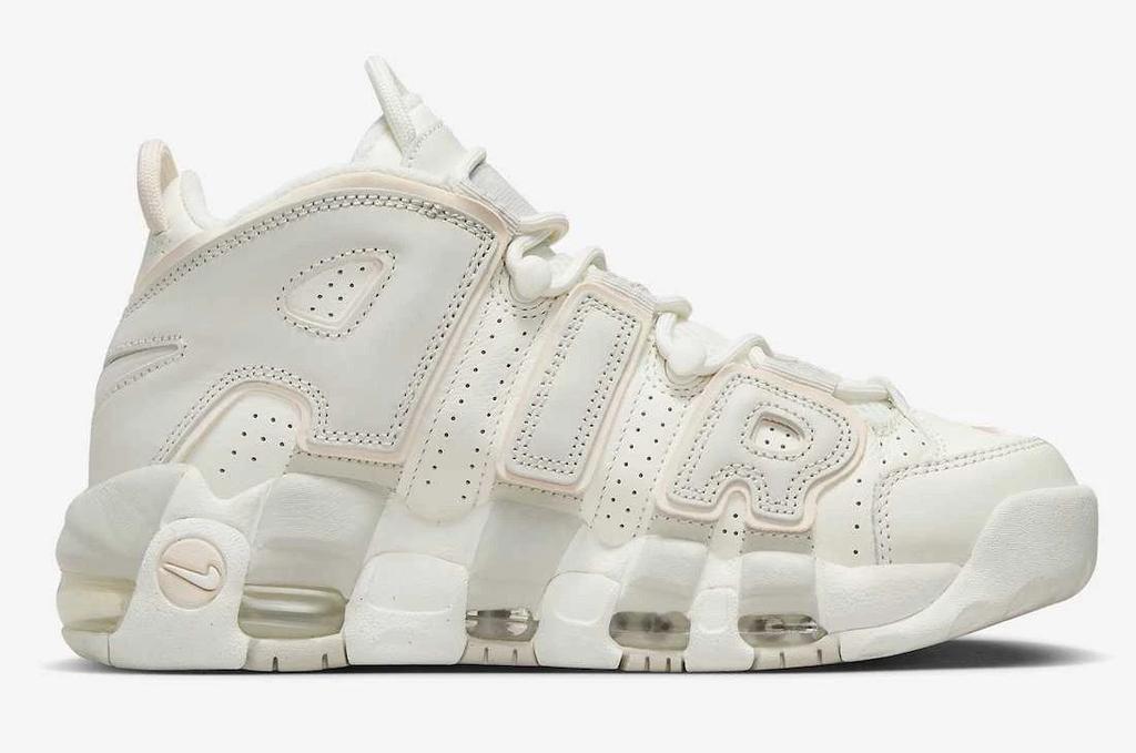 DV1137-101 Nike WMNS Air More Uptempo "Sail and Light Bone"