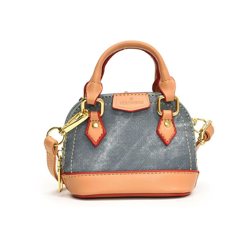 Trendy Korean Style Mini Shell Bag For Kids Unisex Fashionable Color Block Design