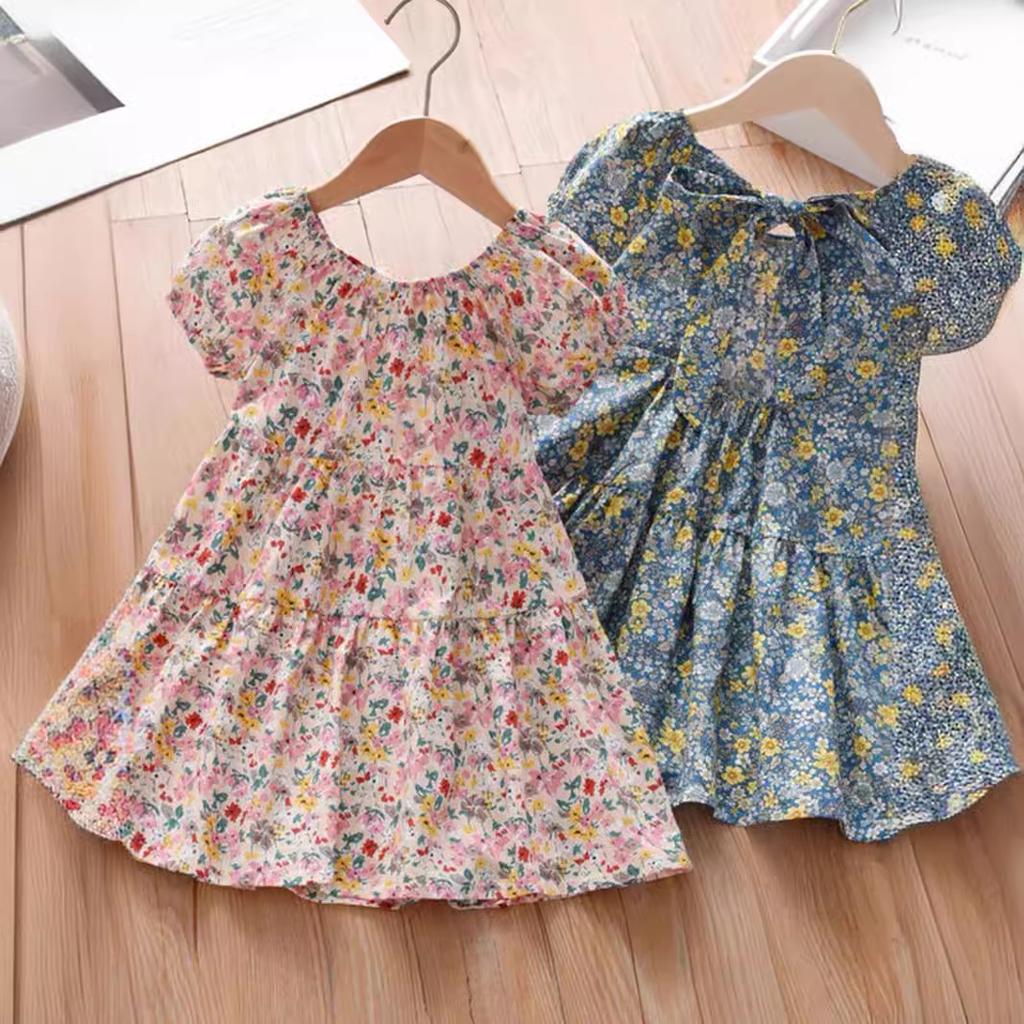 Girls Summer Cotton Princess Dress Stylish Kids Party Gown Baby Toddler Casual Sundress For Children