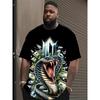 New 3D Printing Snake Graphic T Shirts For Men Summer Short Sleeve Round Neck Casual Tee Tops Mens Hip Hop T-Shirt Streetwear