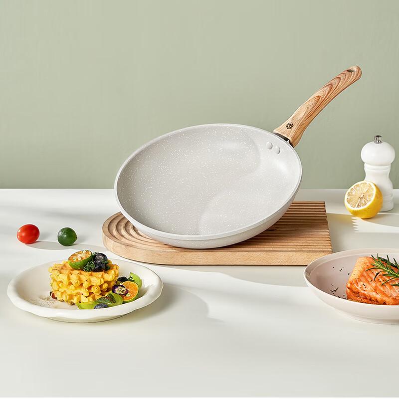 Jingdong Jingzao Flat Bottom Pan, Non-Stick Pan for Frying And Stir-Frying, Multi-Purpose Pan Compatible with Induction Cooker, 28cm