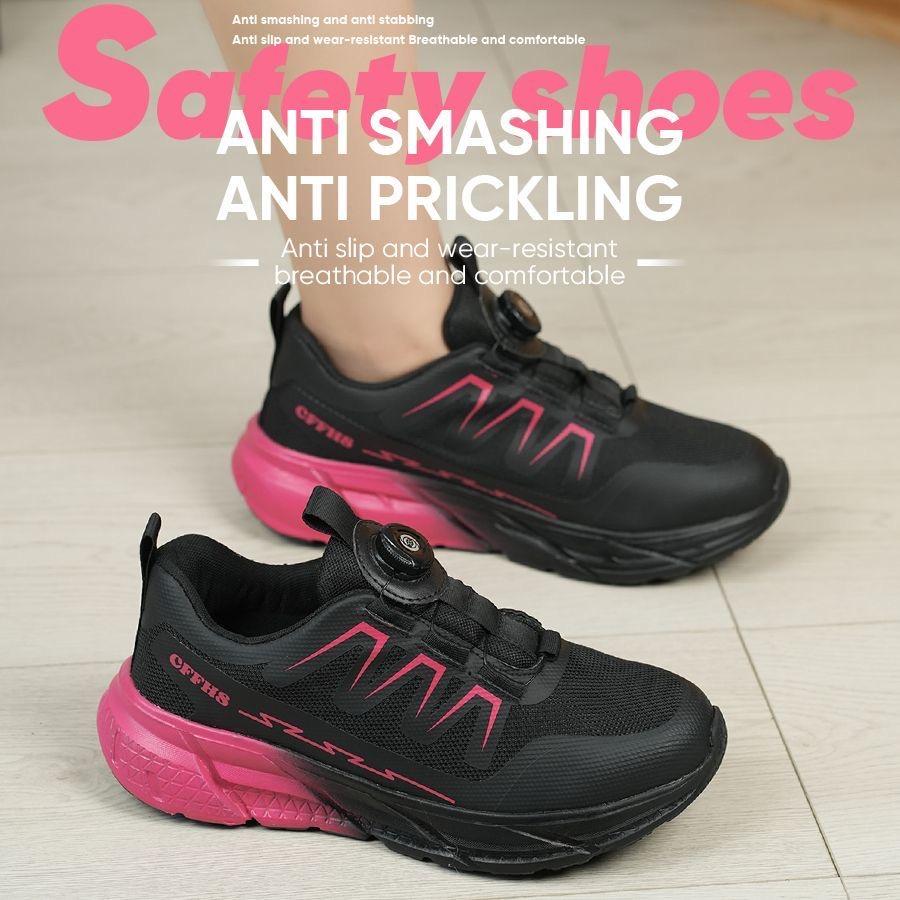 Women's Safety Shoes Insulated Working Shoes with Protection Waterproof Breathable Woman Steel Toe Sneakers Anti Wear-resistant