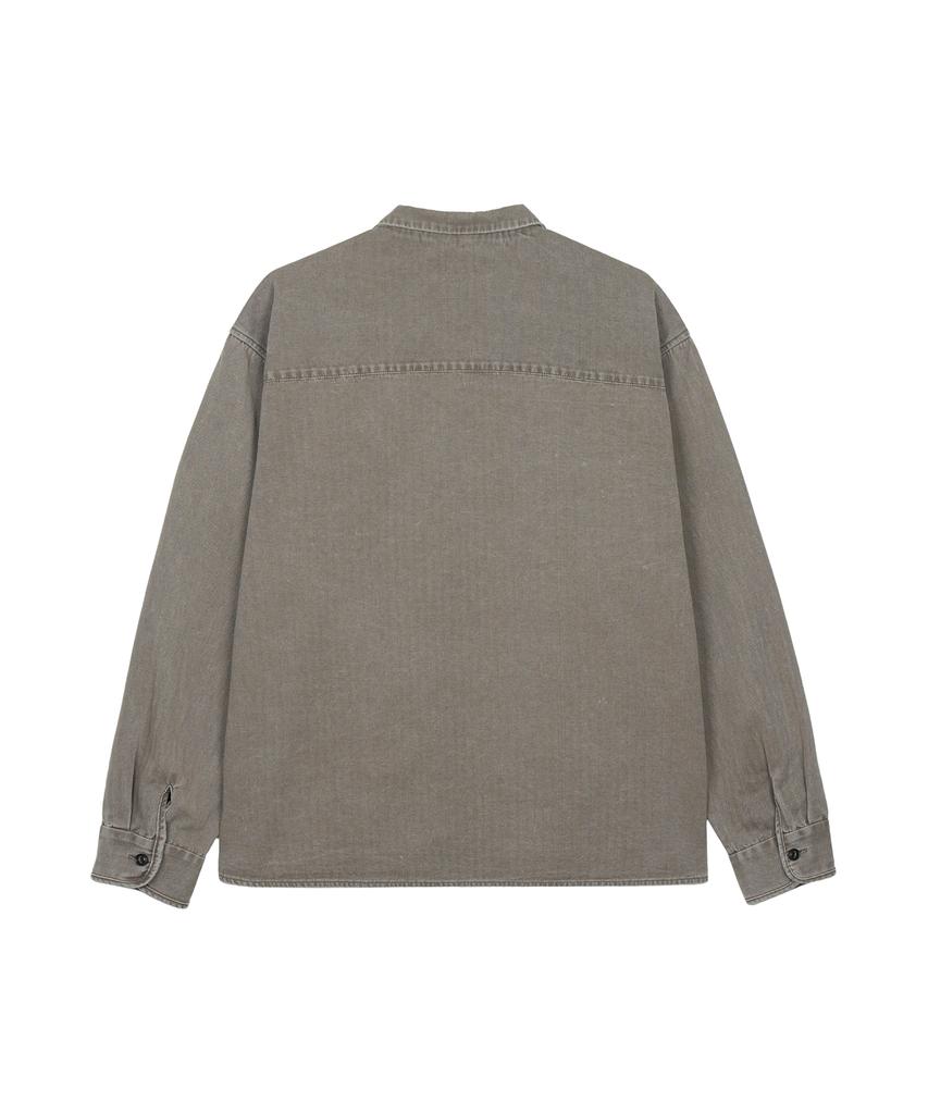 GUVO Washed Open-Collar Shirt, Brown