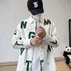 Unisex Long-Sleeve Letter Print Shirt - Trendy, Loose-Fit Spring & Autumn Korean Style