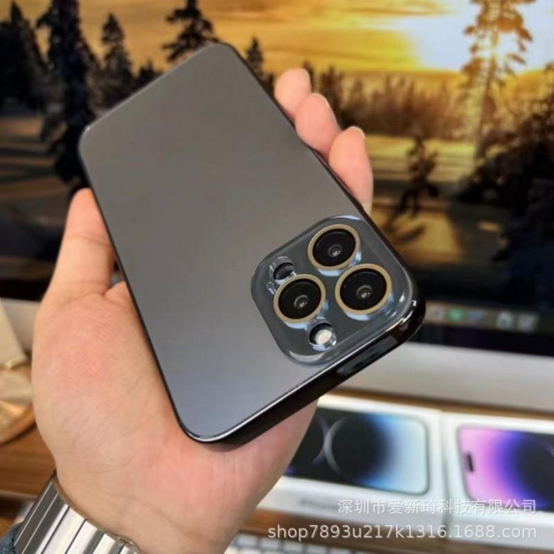 Matte Electroplated Phone Case IPhone 17 Pro Max 16 15 With Built-in Camera Lens Protector Drop Protection