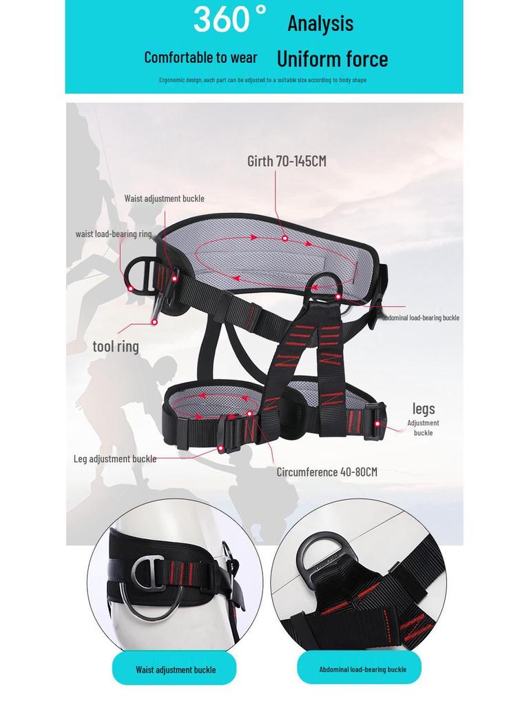 High-Altitude Safety Harness: Fall Protection Electrician Belt with Waist Support for Outdoor Rescue & Rappelling