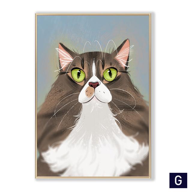 

Милые мультяшные животные, домашние собаки, кошки, плакаты, картины на холсте, настенные картины для гостиной, девочки, мальчика, детской комнаты, декор без рамки 21*30cm No Frame