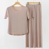2026 New Men's Ice Silk Soft Sleepwear Women Summer Pajamas Set O Neck Solid Home Clothes Male Female Pyjamas Set For Couples