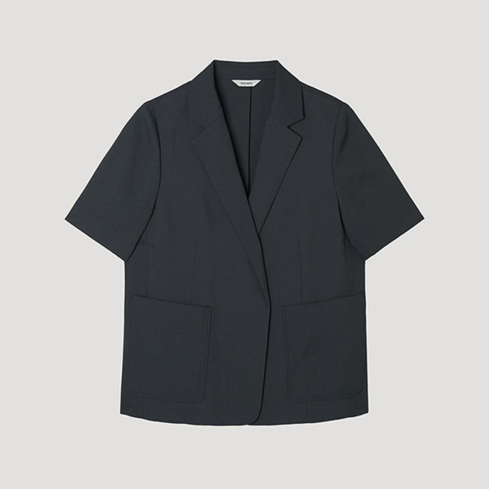 

[Она Скучает] Куртка с открытым передом с рукавом три четверти Swwjkp22070 Ch charcoal/55