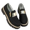 New Large-sized Sports Single Shoes with Zipper, Thick Heel and Round Toe Loafers for Women