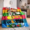 1pc Looney Tunes Cartoon Characters Flannel Throw Blanket - Lightweight Soft Warm All-Season Blanket for Sofa, Bed, Travel, Camping  L1029199