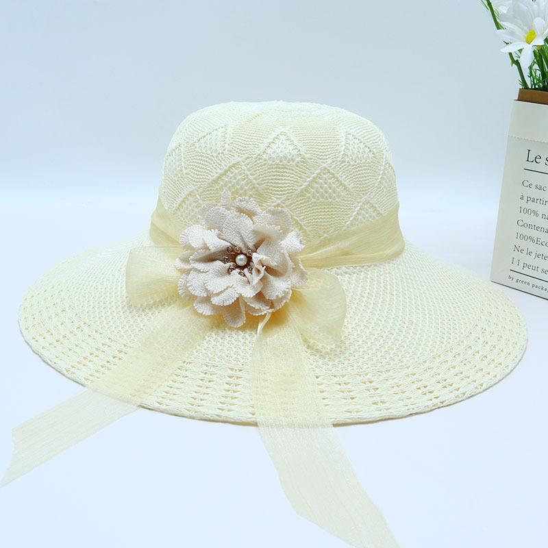 Straw Straw Hat Women's Big Eaves Beach Hat Summer Shading Sun Hat Outdoor Travel Seaside Spring and Autumn Versatile