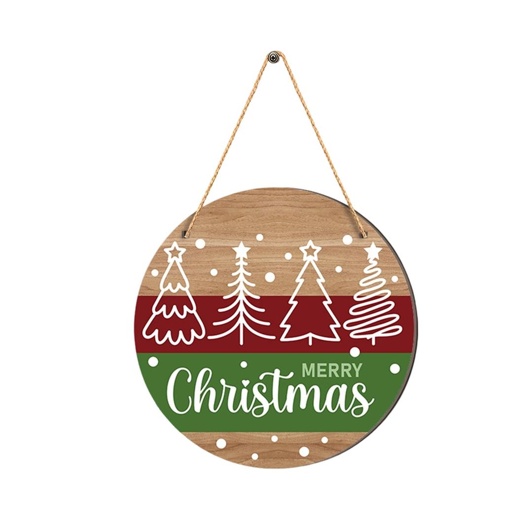 Christmas 2D Wooden Welcome Doorplate Holiday Decoration Hanging