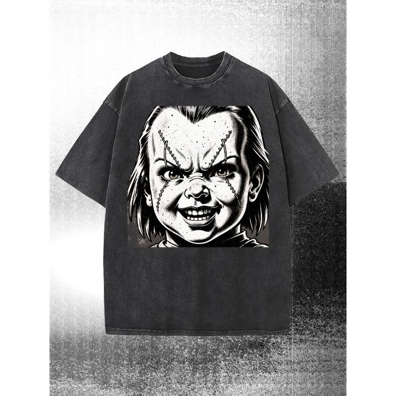 

European sizes Men s Gothic Horror graphic T-Shirt - Oversized Streetwear Tee for edgy Casual Wear & Dark Fashion S чёрный