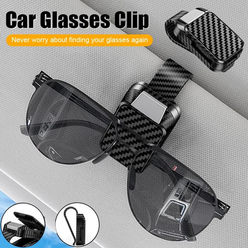 New Car Sunglasses Clip Sun Visor Glasses Holder Card Ticket Holder Stable Storage Clips Eyeglasses Hanger Car Interior Storage