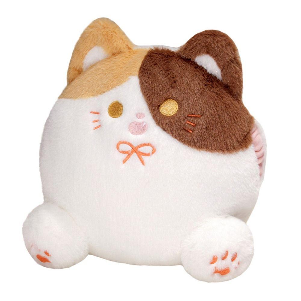 with Hand Pocket White Cat Plush Pillow Smile Black Cat Plush Doll  Home Decor