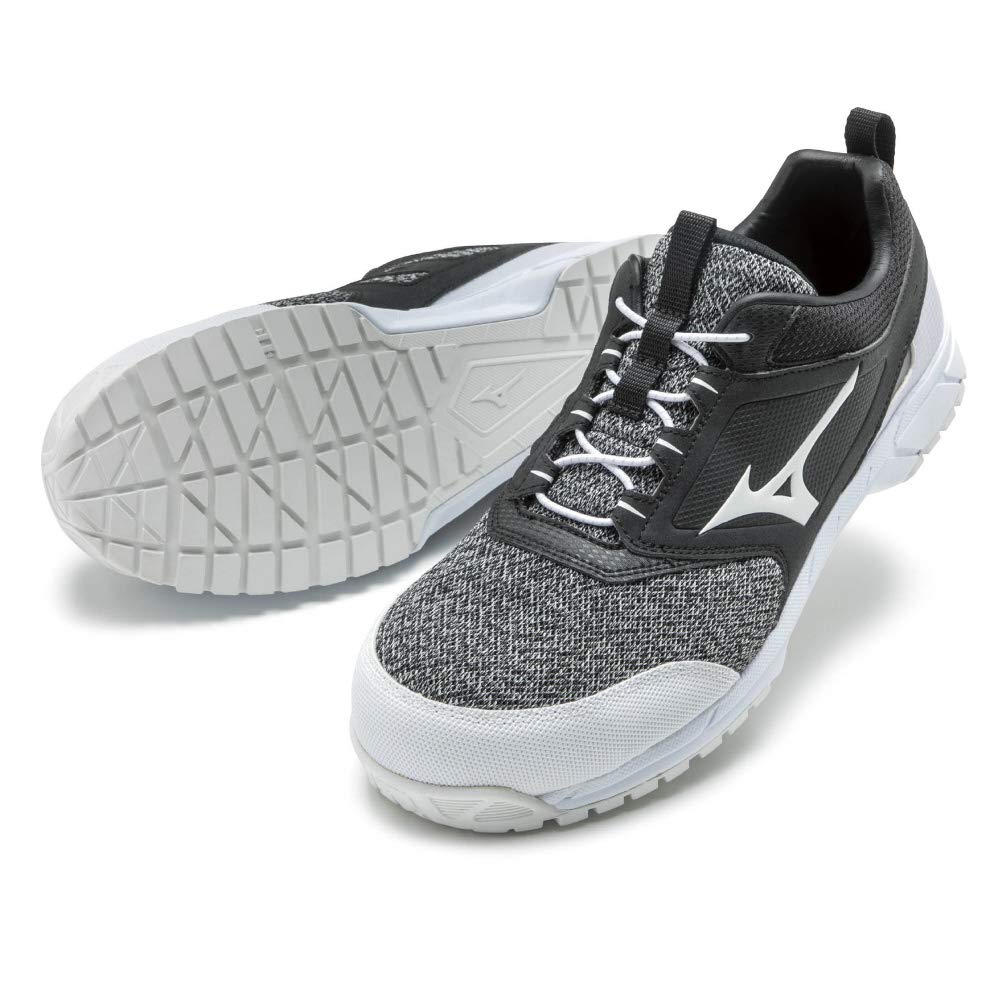 Mizuno ES31L Safety Elastic Work Black and Size 3E All-Mighty Shoes, Lightweight, Lace, JSAA/Standard (Type A), Men's, White, 26.5 Cm,