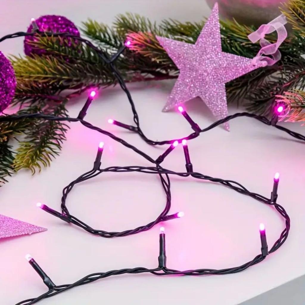 39Ft Sparkling Pink Fairy Lights - 100 Shimmering Leds, 8 Enchanting Modes - Perfect For Christmas, Weddings, Valentines Day