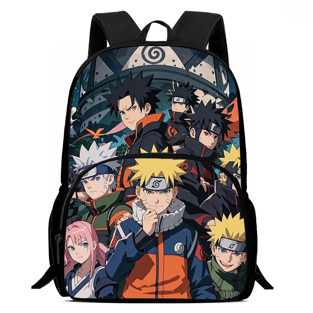 NARUTO Cartoon Anime Kids Backpack,With Adjustable Shoulder Strap & Front Pocket,Lightweight & Durable,for Boys & Girls Age 5-11