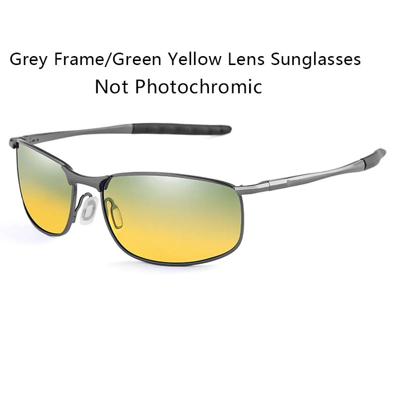 Lunettes de soleil photochromiques polarisées pour hommes Lunettes carrées en métal pour hommes Lunettes de soleil de conduite UV400 Lunettes de cyclisme pour sports de plein air