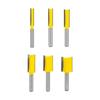 6-Piece Yellow Router Bit Set for Woodworking: Straight, Trimming, Grooving, and Engraving Bits