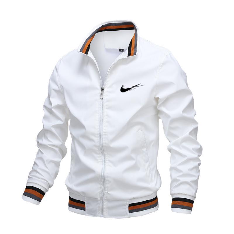 Black Plus-size Men's Zippered Jacket Seasonal High-quality Business Leisure Outdoor Sports Jacket Golf Jacket