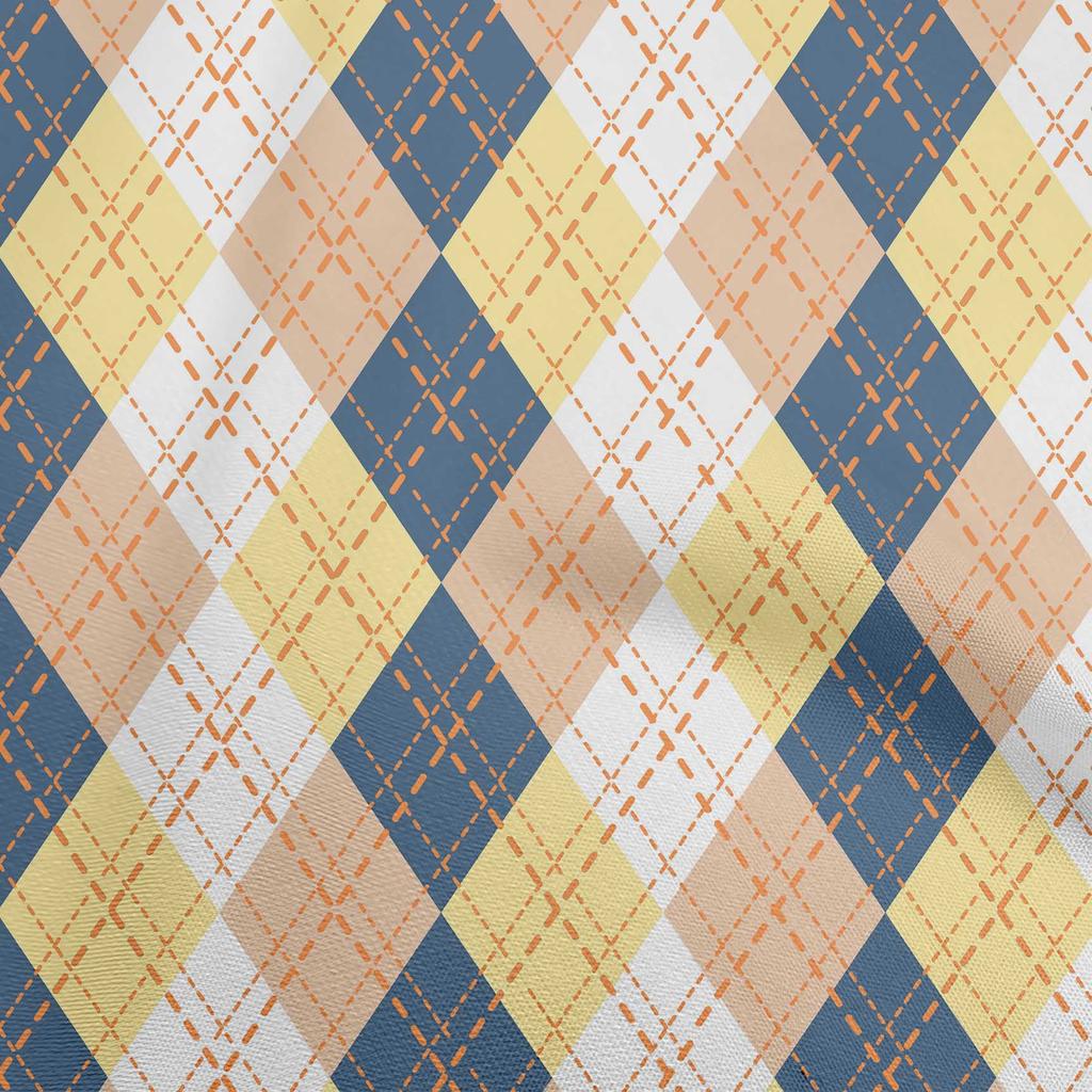 oneOone Cotton Flex Light Green Fabric Check Argyle Dress Material Fabric Print Fabric By The Yard 40 Inch