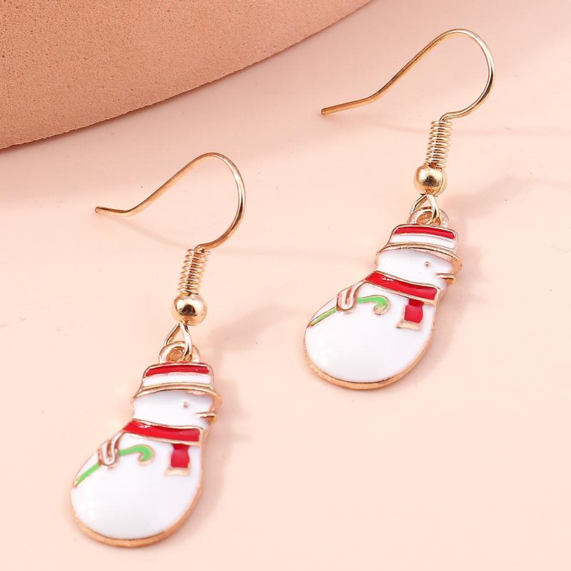 Fashion Merry Christmas Wreath Circle Hoop Earrings for Women Girls New  Party Festival Jewelry Gifts